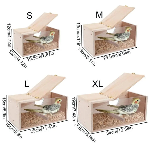 Transparent Window Wooden Parrot Breeding - ProPawPet.com