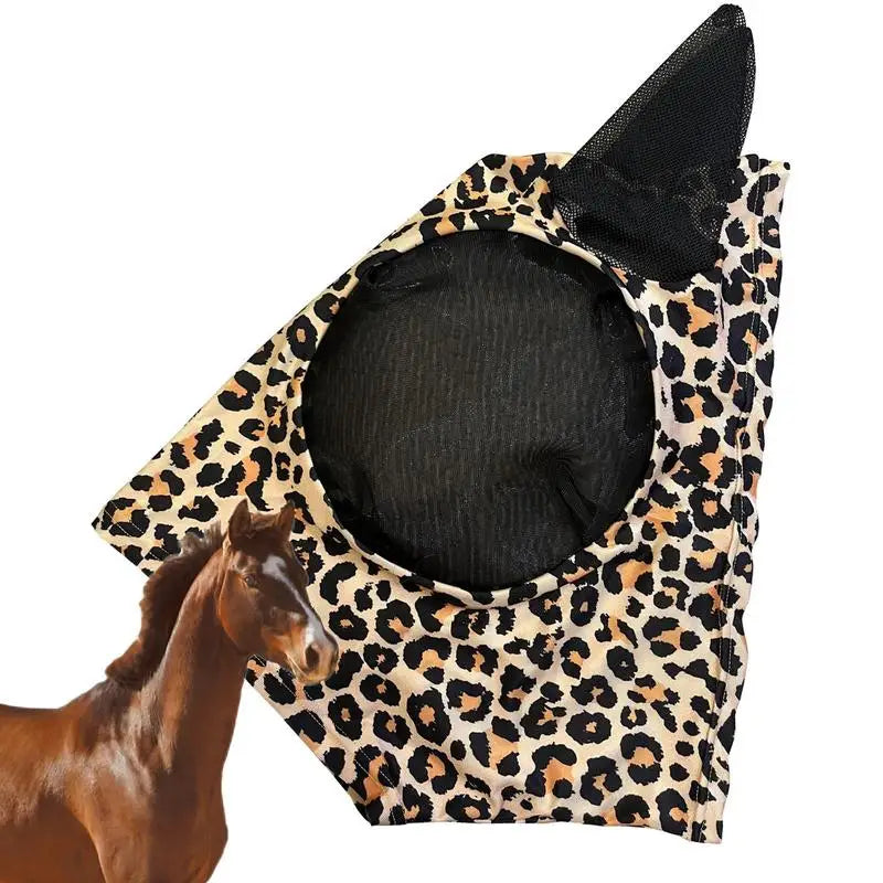 Horse Fly Face Cover Leopard Print Pattern - ProPawPet.com