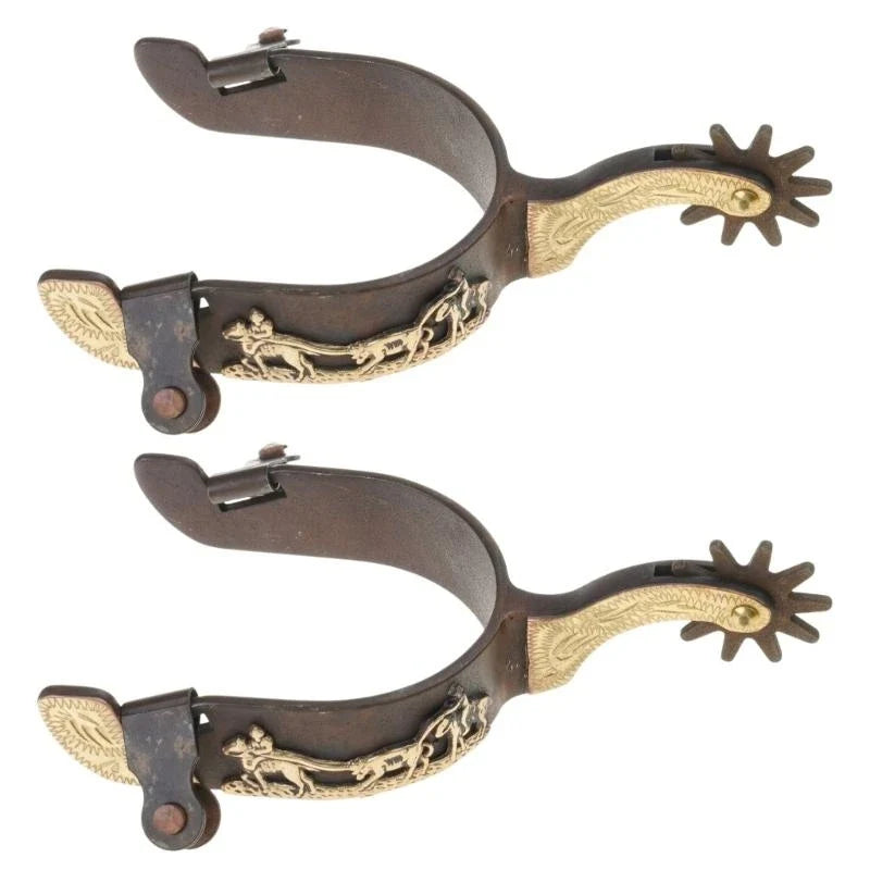 652f Mild Steel Horse Spur Western Cowboy Mens Roping – 2 Colors