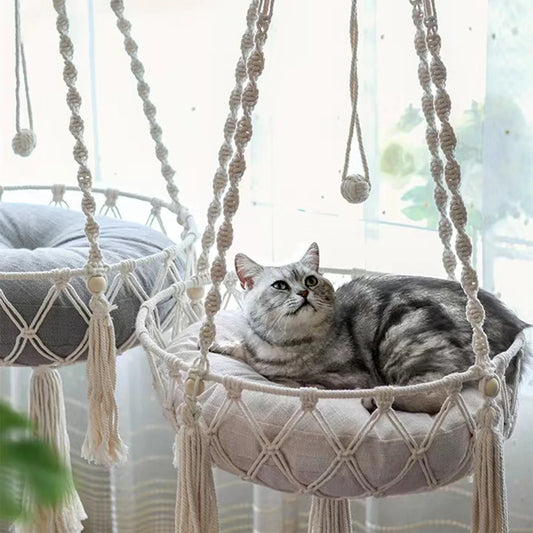 New Pet Hammock Cat Swing Hand Woven Cotton - ProPawPet.com