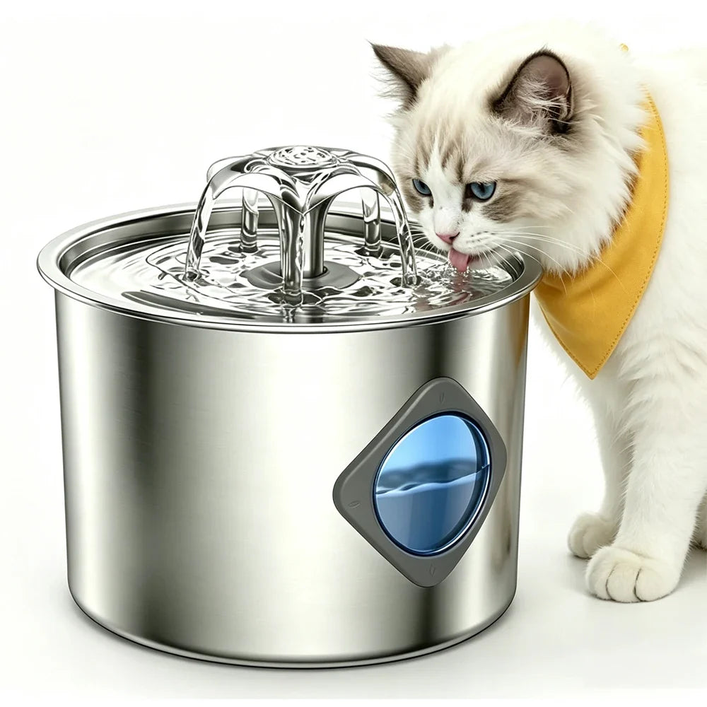 Stainless Steel Cat Water Fountain - - ProPawPet.com