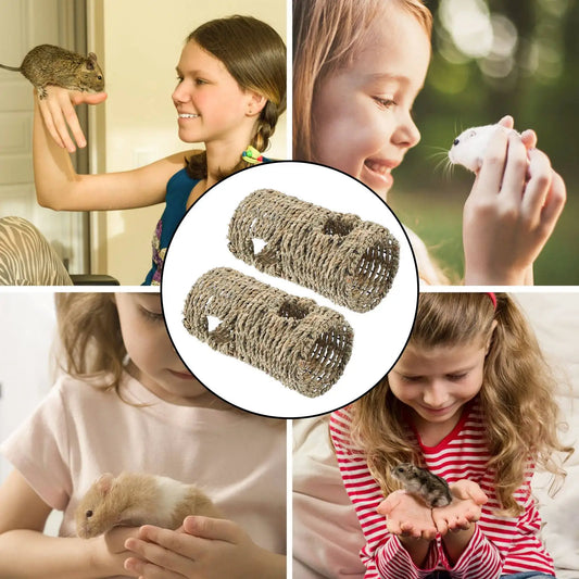 2Pcs Hamster Tunnel Straw Woven Tube - ProPawPet.com