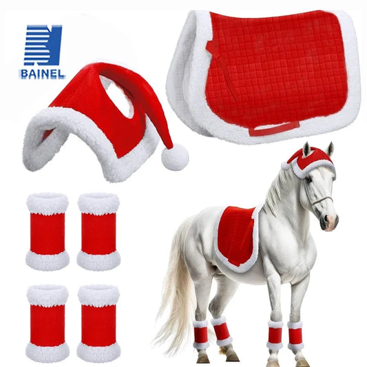 6Pcs Christmas Santa Hat Saddle Pads Leg - ProPawPet.com