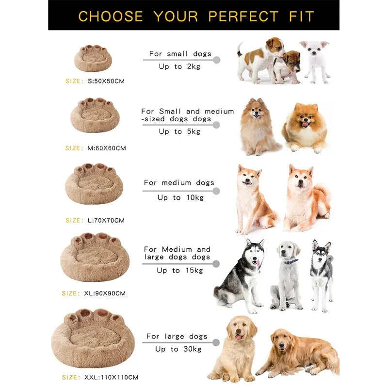 Fluffy Dog Bed Winter Warm Large Pet - ProPawPet.com