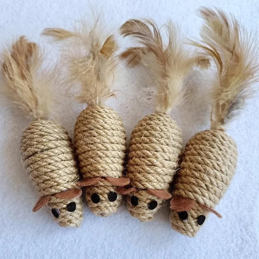 Rope chicken feathers mice elastic balls cat - ProPawPet.com