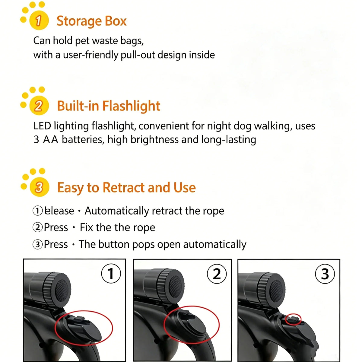 Pet Leash, Nylon Retractable Dog Lead, - ProPawPet.com
