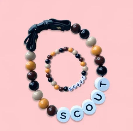 pet beaded name collar with friendship - ProPawPet.com