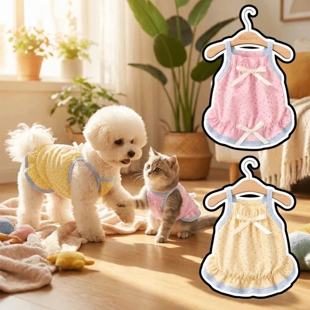 Adorable Breathable Puppy Cat Slip Dress Bow - ProPawPet.com