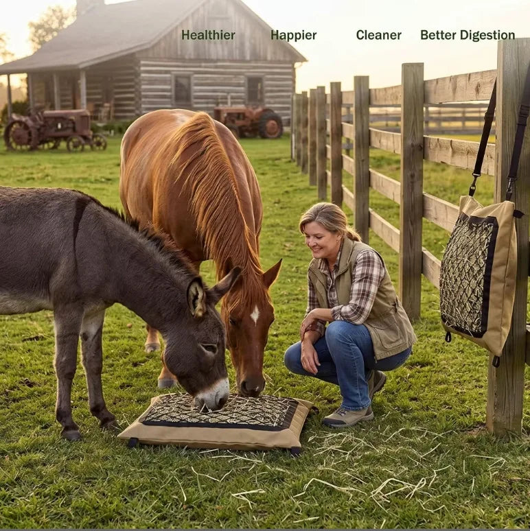 Portable Large Volume Horse Hay Feeding Bag - ProPawPet.com