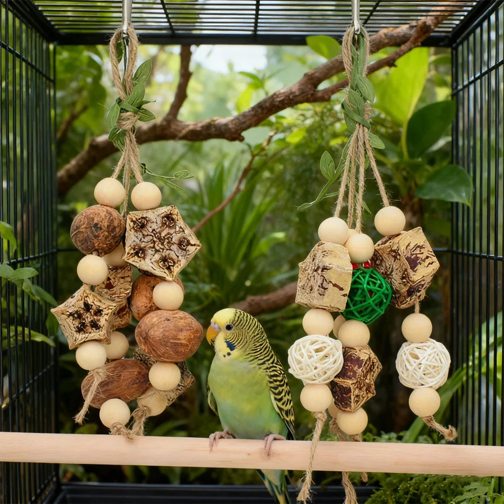 1PC Random Color Wood Hanging Parrot Chewing - ProPawPet.com
