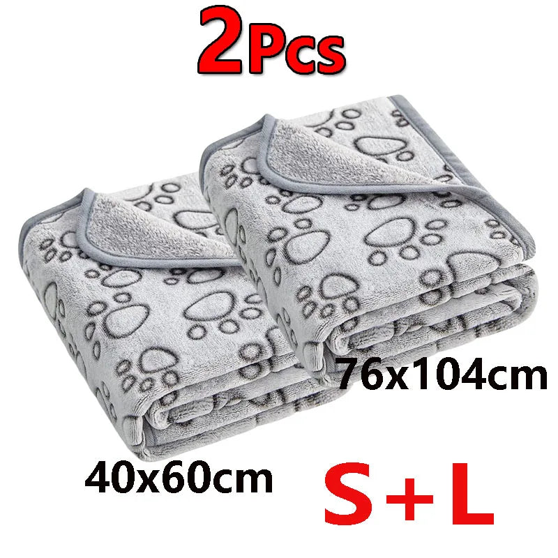 Premium Soft Dog Blanket Washable Cute Paw Print – 6 Colors