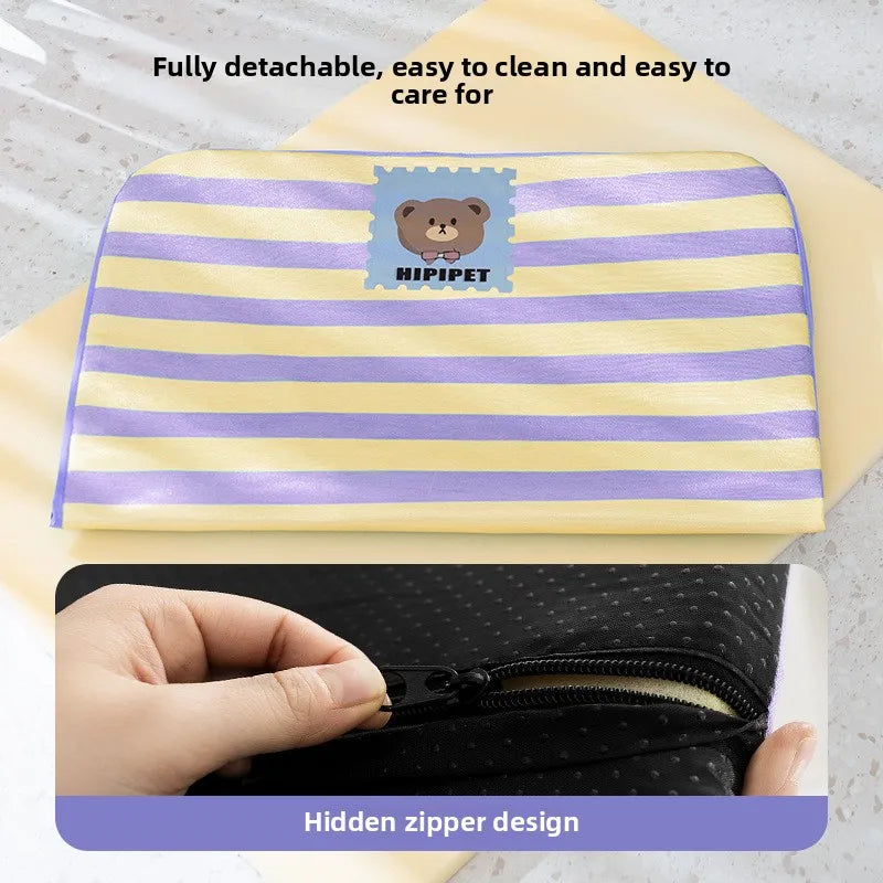 Summer Dog Cartoon Striped Ice Silk Cooling - ProPawPet.com