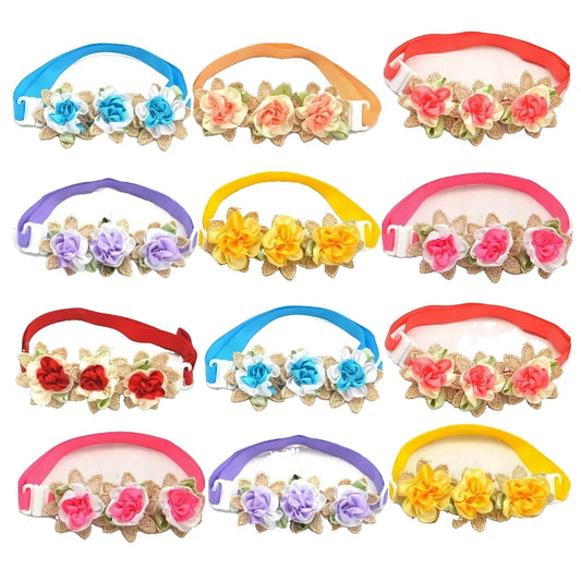 50pcs Handmade Dog Bow Ties Flowers Small - ProPawPet.com