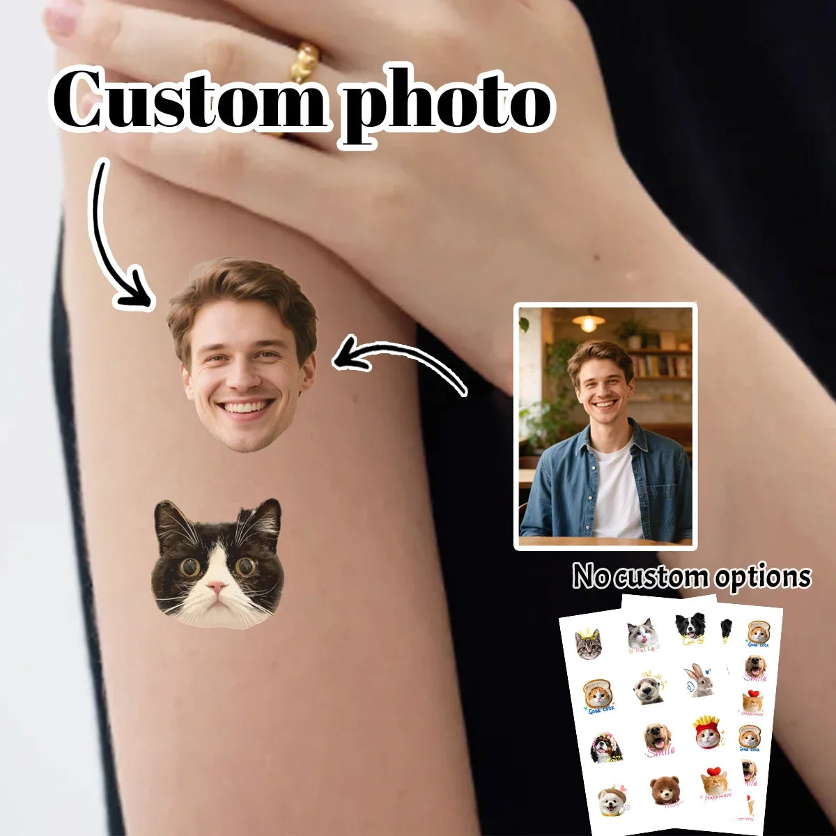 Personalized Tattoo Stickers With Pet Photo, - ProPawPet.com