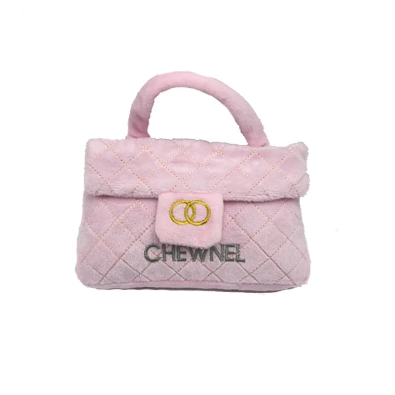 Plush Pink Cute Dog Squeaky Toys Set Handbags Cups – Dog Supplies