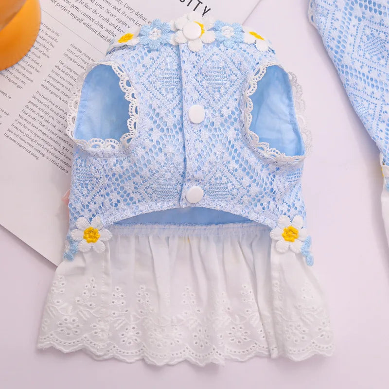Summer Mesh Dog Dress Breathable Mesh Lace - ProPawPet.com