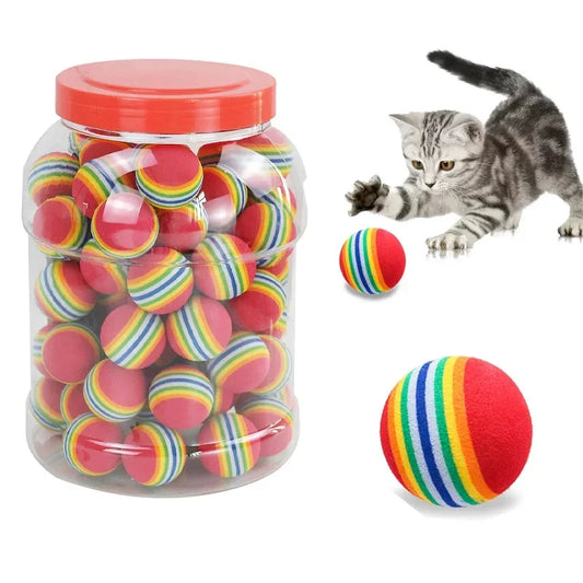 10PCS/5PCS Rainbow Cat Toys Ball Interactive - ProPawPet.com
