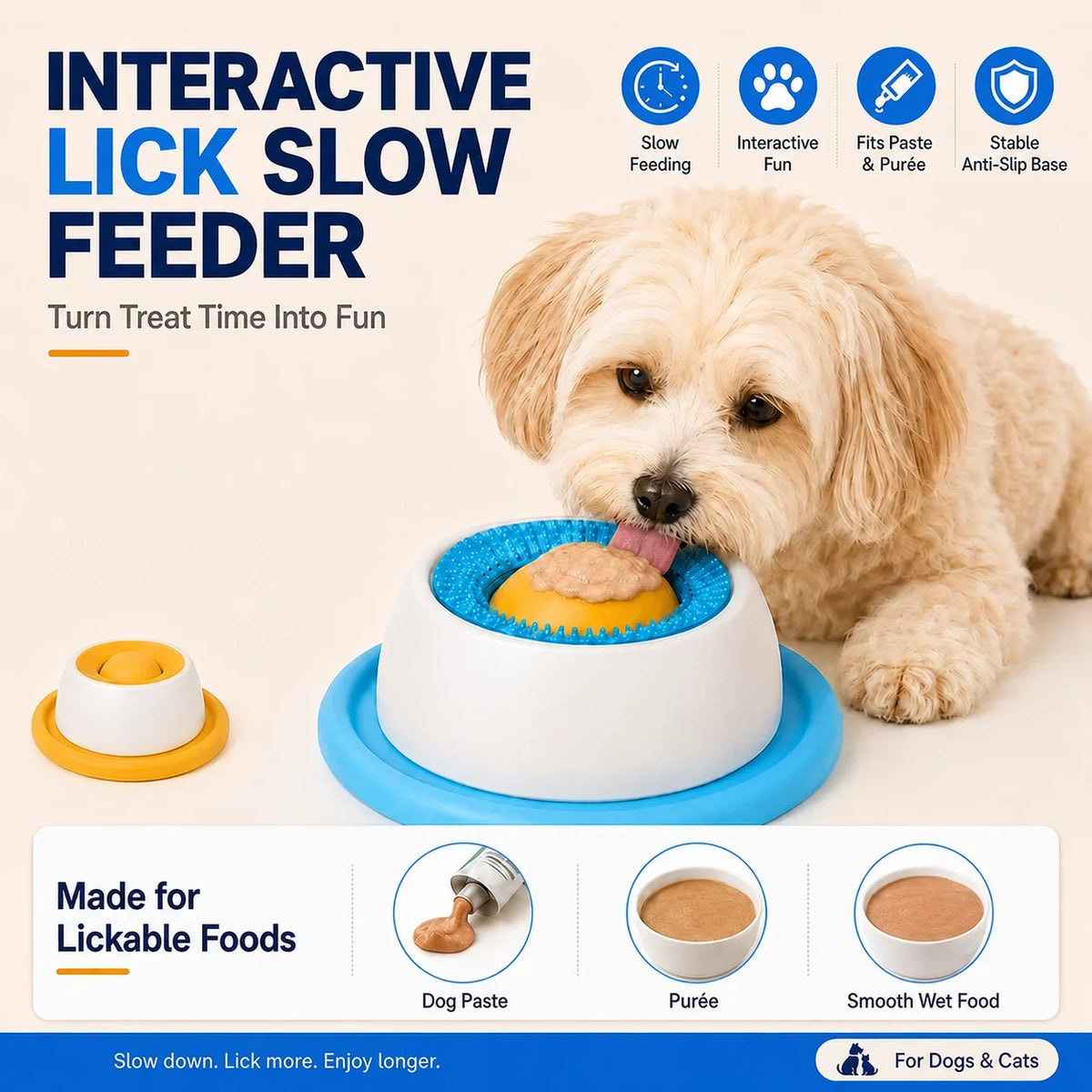 Dog Licking Bowl Slow Feeder Interactive - ProPawPet.com