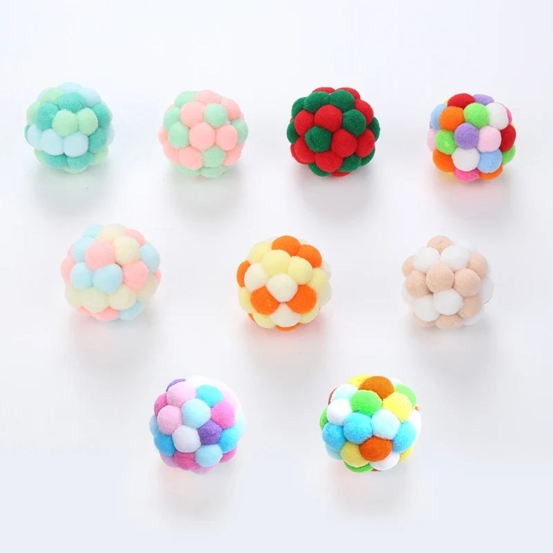 Cat toys Colorful handmade bell ball Elastic - ProPawPet.com