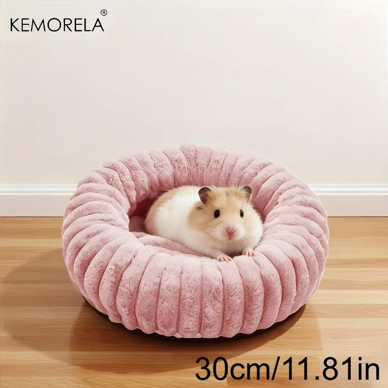 Plush Round Pet Bed Washable Soft Nest – 10 Colors