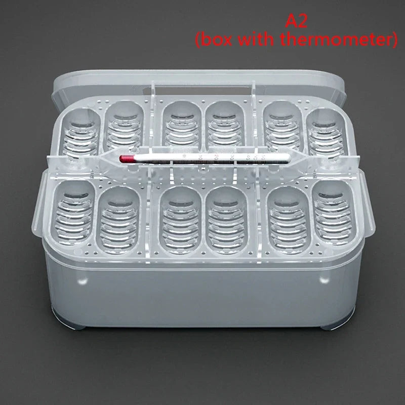 12 Reptile Egg Incubator Tray Thermometer DIY Incubation Gecko – 2 Colors