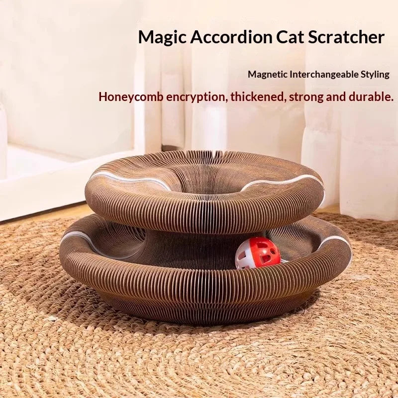 ZUJOLY Foldable Cat Scratcher with Bell & - ProPawPet.com