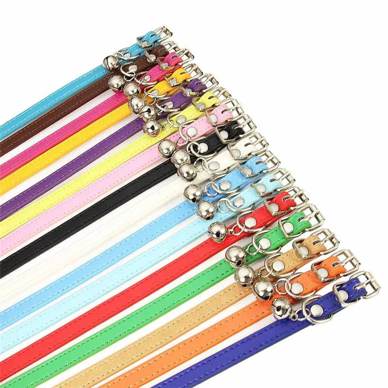 Cute Cat Collar Solid Faux Leather - ProPawPet.com