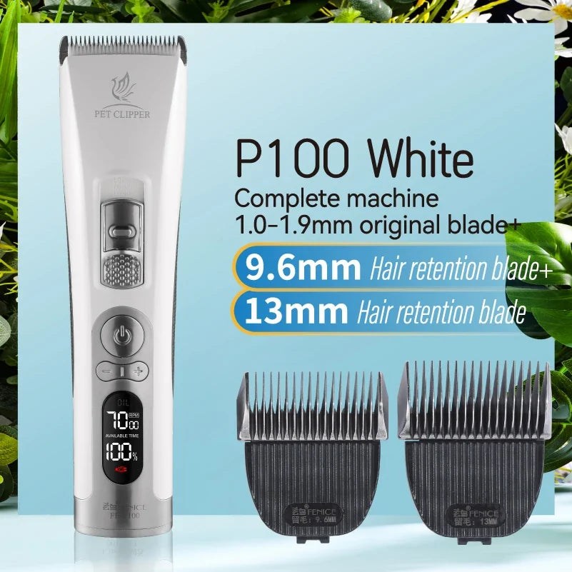 Rechargeable Fenice P100 Professional LCD Screen Dog & Cat Clippers – 16 Colors