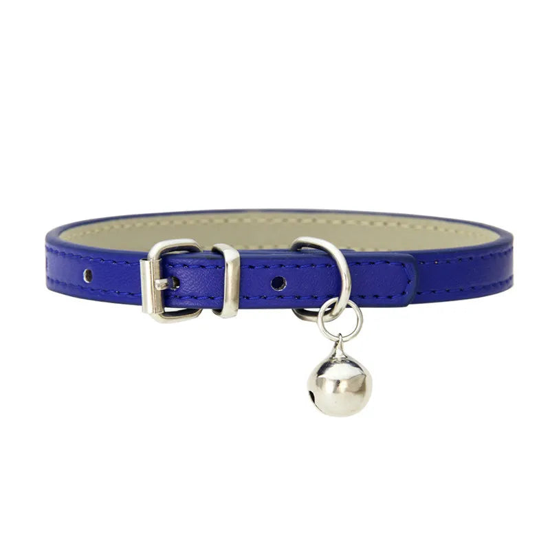 Cute Cat Collar Solid Faux Leather - ProPawPet.com