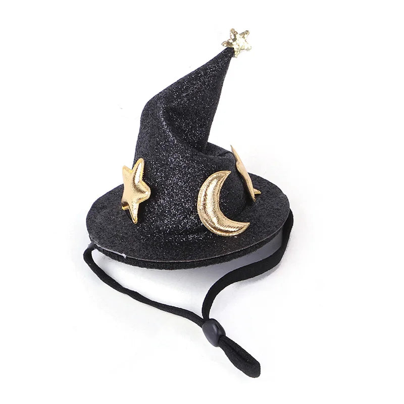 Mini Witch Hat for Small Animals Adjustable Pet Headgear – 7 Colors