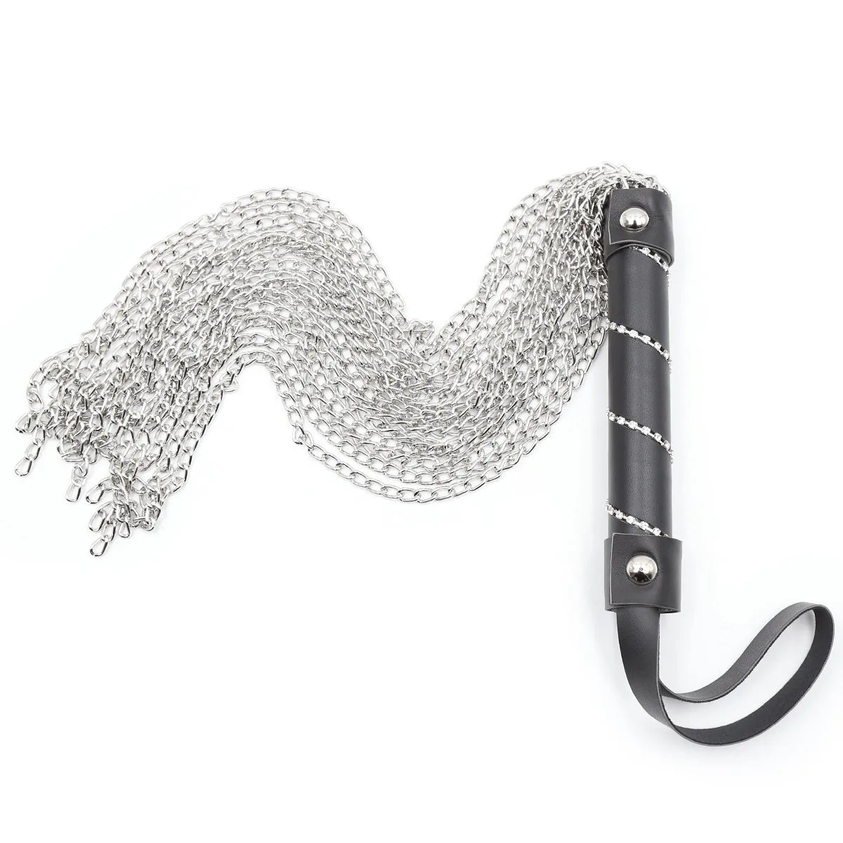 Riding Crop with Crystal Inlaid Leather Handle Equestrian for Horses