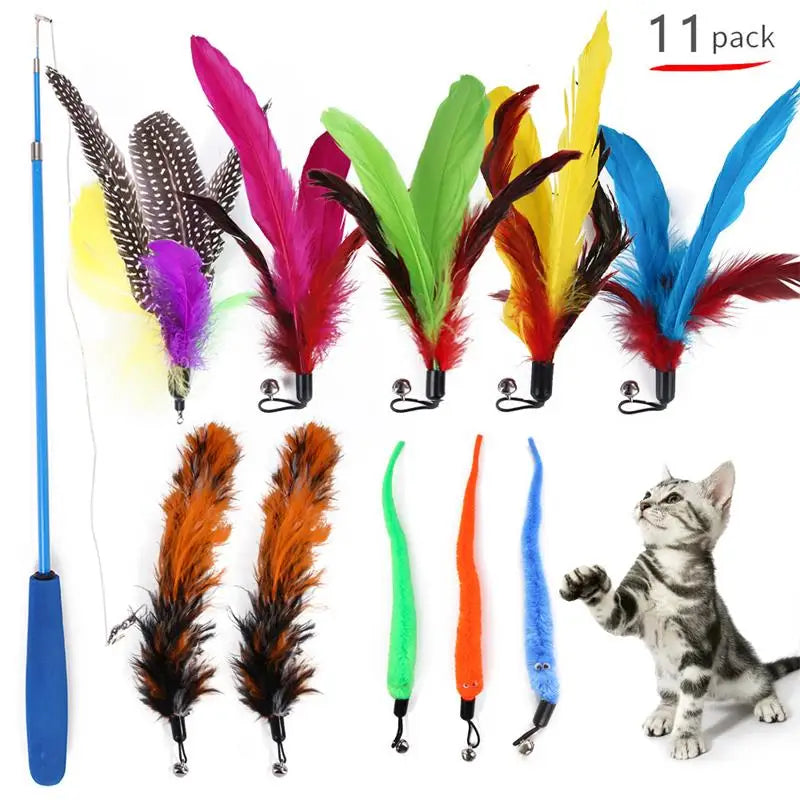 Replacement Cat Feather Plaything Set – Cat Supplies