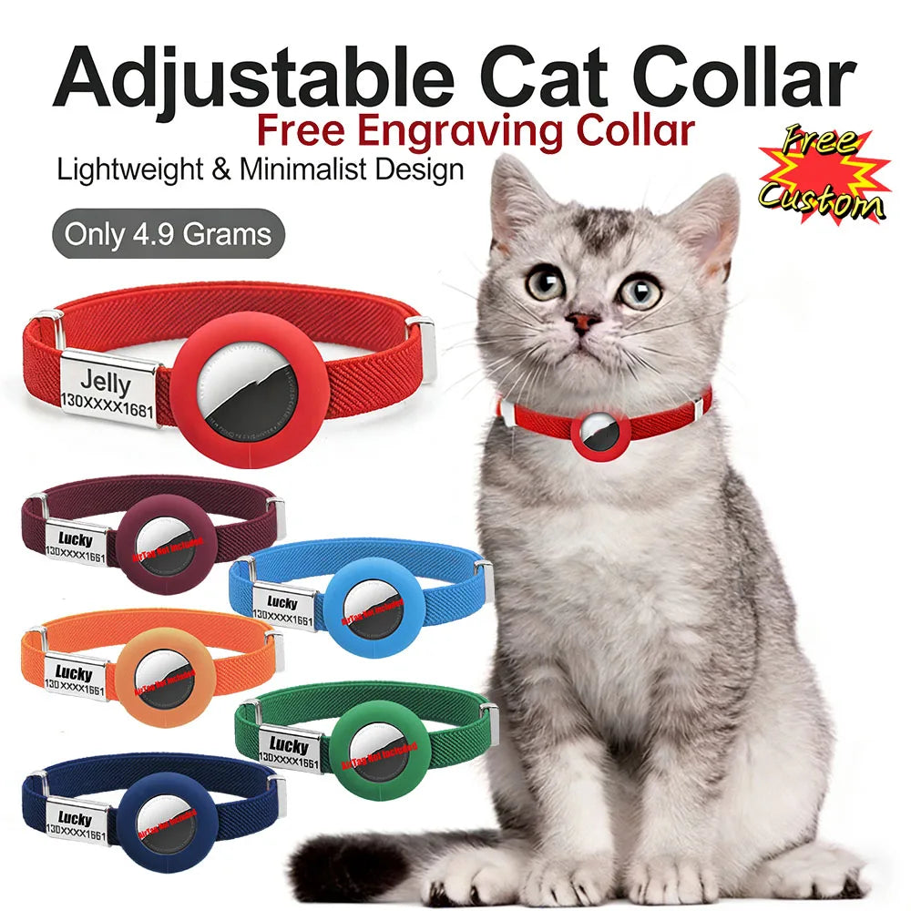 Fashion AirTag Cat Collar Elastic Customized - ProPawPet.com