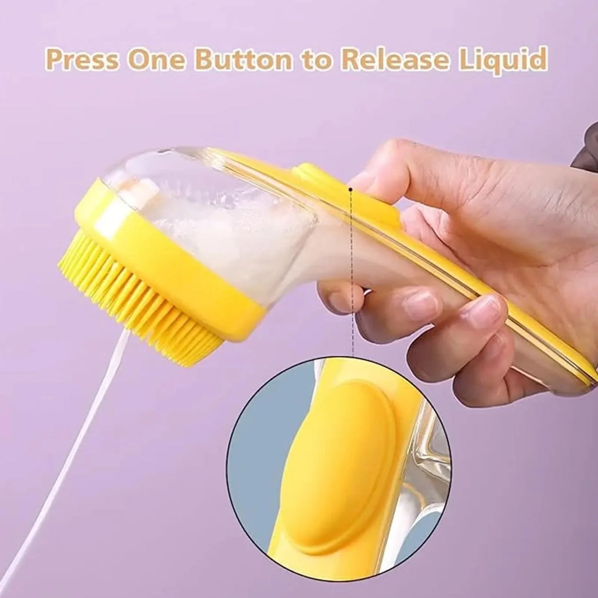 1pc Pet Bath Brush Soft Silicone Long Handle - ProPawPet.com