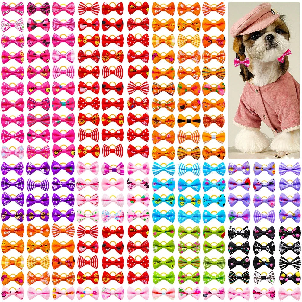 10/20/30pcs Small Dog Decorated Hair Bows - ProPawPet.com
