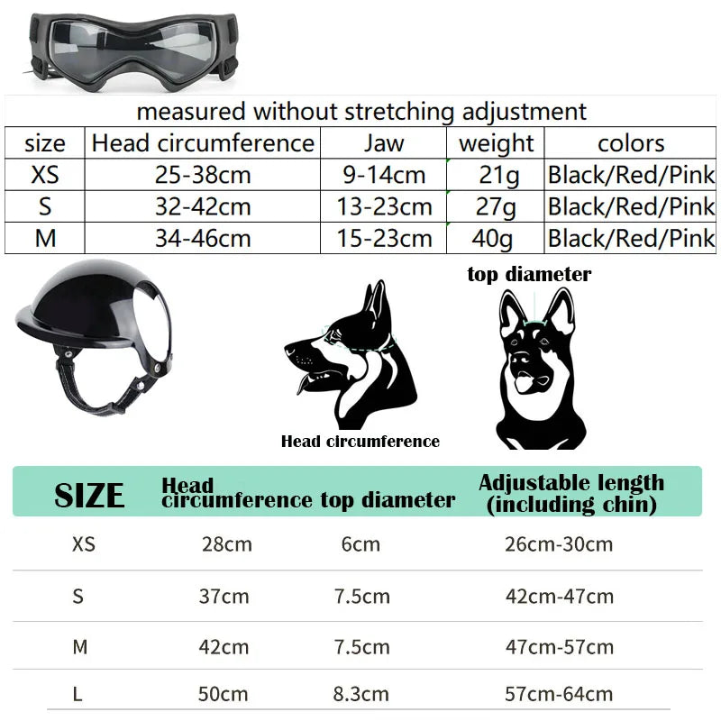 Dog Helmet Goggles Set Pet Safety Hat with - ProPawPet.com