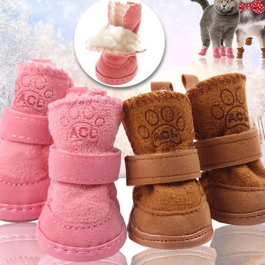 4pcs/set Pet Dog Shoes Winter Warm Shoes for - ProPawPet.com