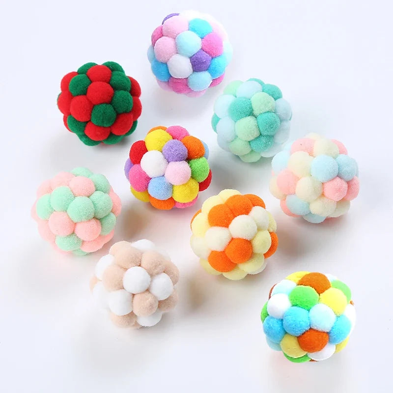 Cat toys Colorful handmade bell ball Elastic - ProPawPet.com
