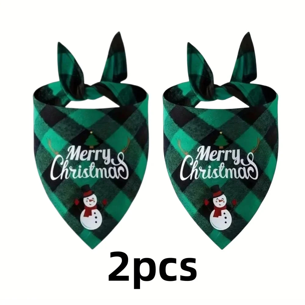 1 Christmas Pet Triangle Scarf Dog Bandanas Saliva Towel – 5 Colors