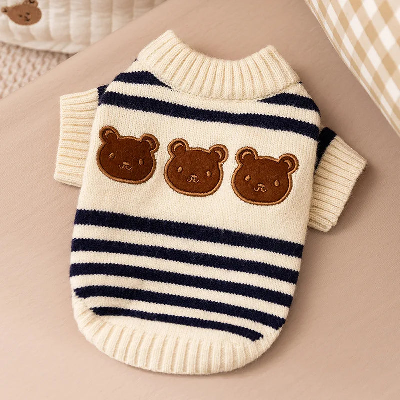 Luxury Dog Clothes Bear Striped Print - ProPawPet.com