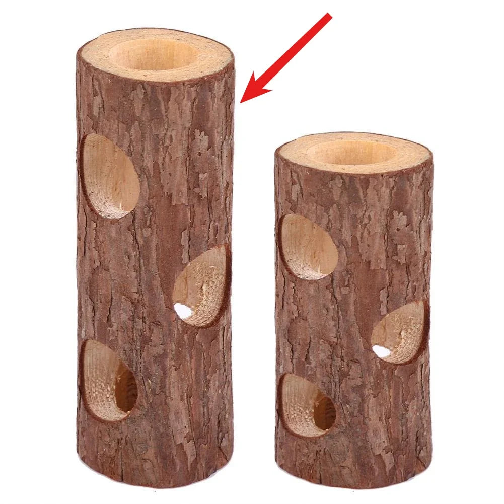 Wooden Animal Tunnel Exercise Tube Chew Plaything – Small Pet Supplies