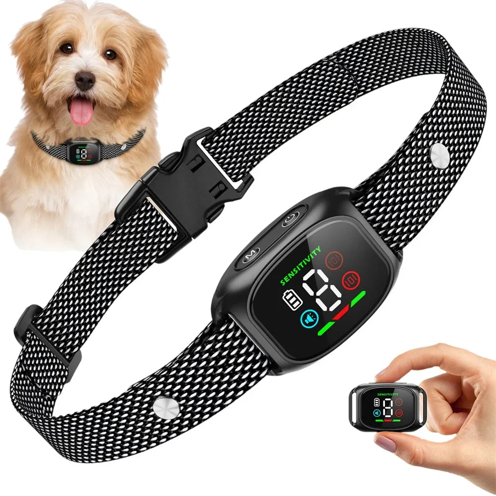 Waterproof Smart Rechargeable Anti Bark Collar for Dog Vibration 4 Modes