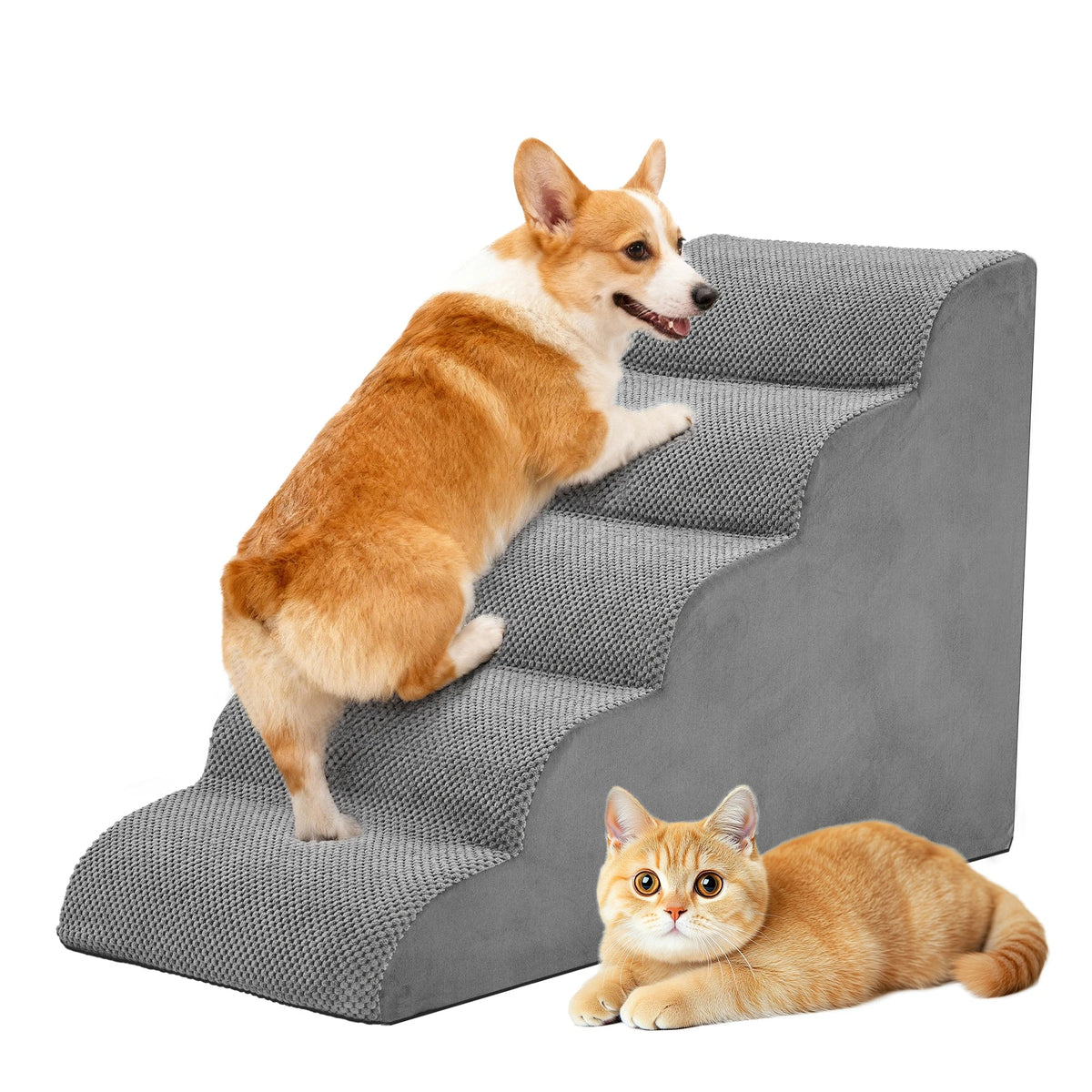JHK 3-5 Step High-density Foam Dog Stairs – Dog Supplies