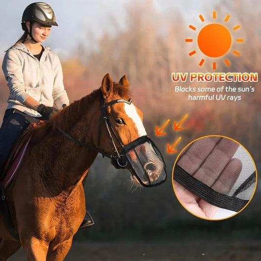 Horse Nose Fly Mask Breathable Durable Mesh - ProPawPet.com