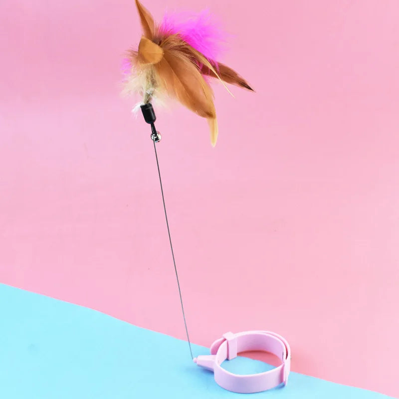 Interactive Cat Toys Funny Feather Teaser – 2 Colors