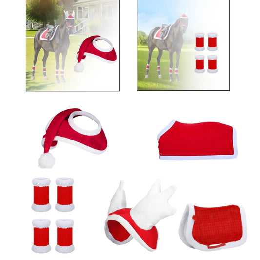 Horse Christmas Hat Horse Santa Hat Headwear - ProPawPet.com