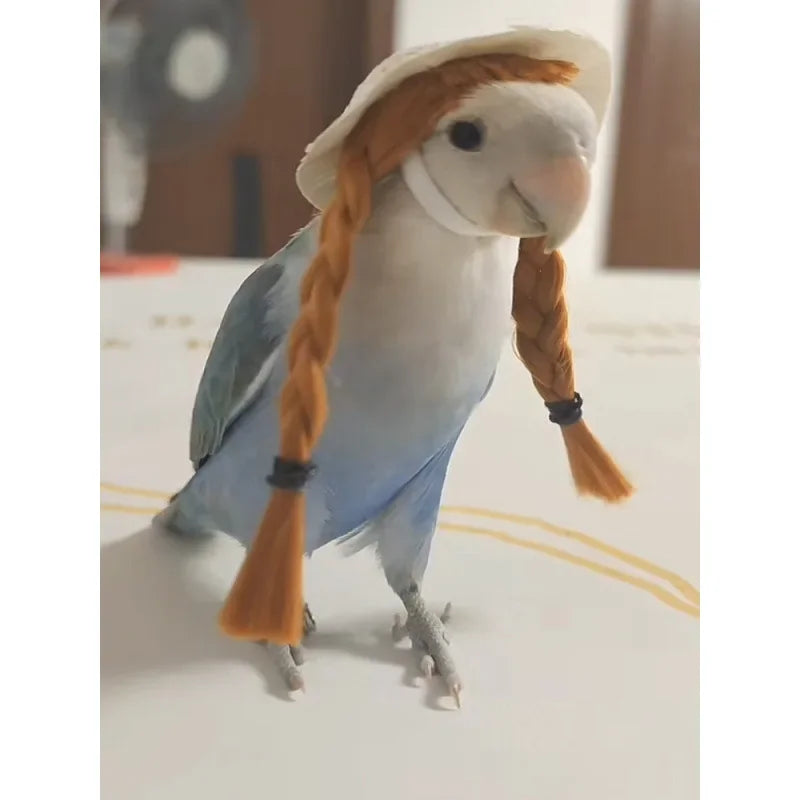 Small Pet Bird Hand Woven Headband Hat Peony - ProPawPet.com