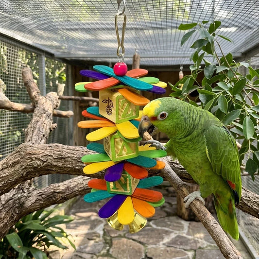 Parrot Chewing Toy With Bell Letter Blocks - ProPawPet.com
