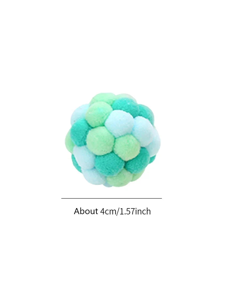 Cat Toys Colorful Handmade Bell Ball, Interactive