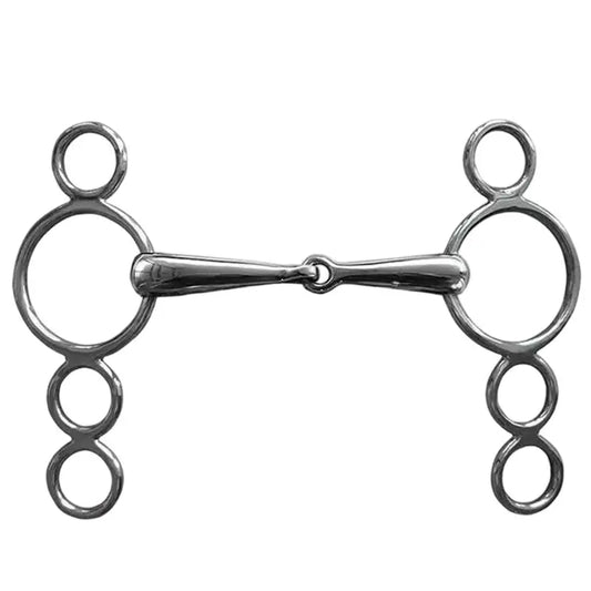 Stainless Steel Jointed 3 Ring Dutch Gag Bit - ProPawPet.com